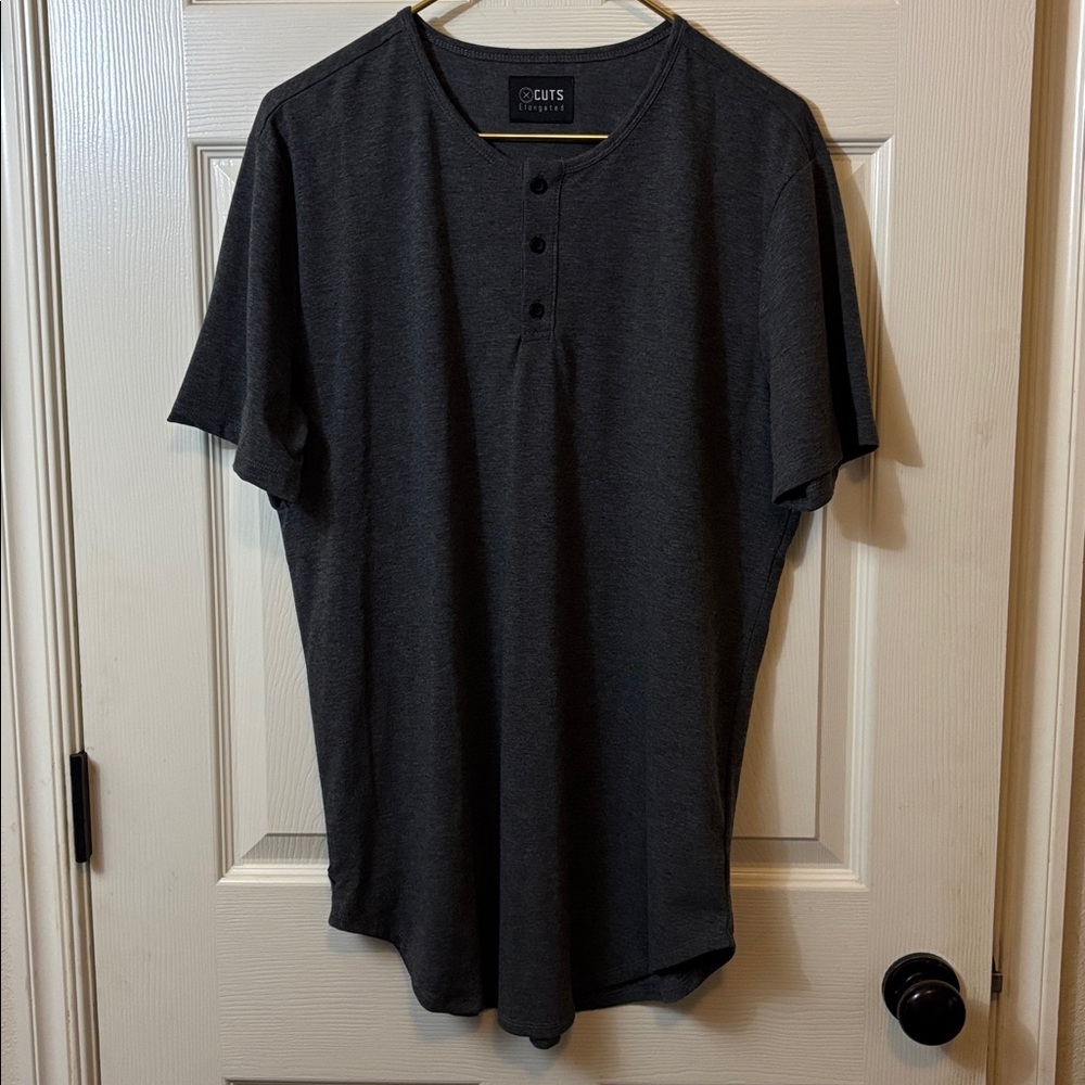 Cuts Gray Henley Shirt